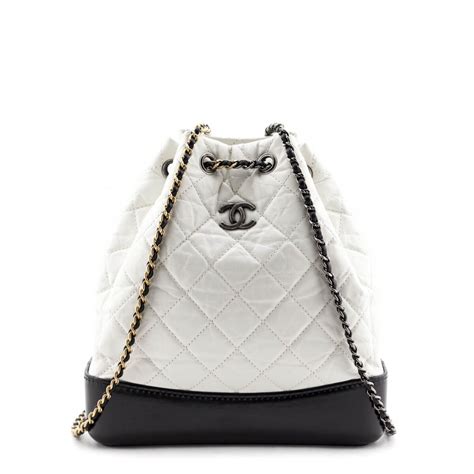 chanel white quilted backpack|Chanel gabrielle backpack price 2020.